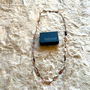 Silpada silk corded pearl and quartz necklace